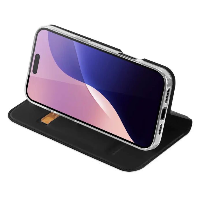 Dux Ducis Skin Pro iPhone 16 Pro Max Case with Flip and Card Slot - Black - Cell phone cases and covers<<<HurtelXML
