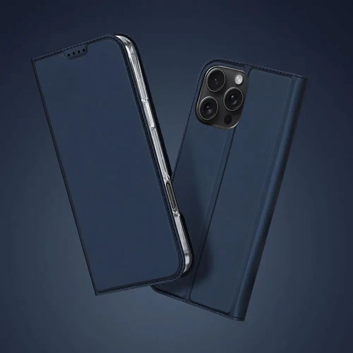 Dux Ducis Skin Pro iPhone 16 Pro Max Case with Flip and Card Slot - Blue - Cell phone cases and covers<<<HurtelXML