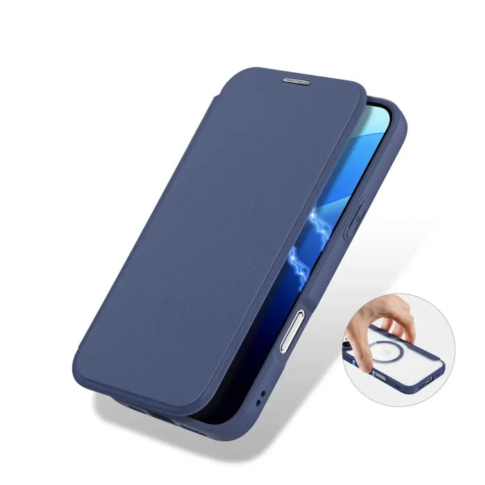 Dux Ducis Skin X Pro Case for iPhone 16 Pro Max with MagSafe and Flip - Blue - Cell phone cases and covers<<<HurtelXML