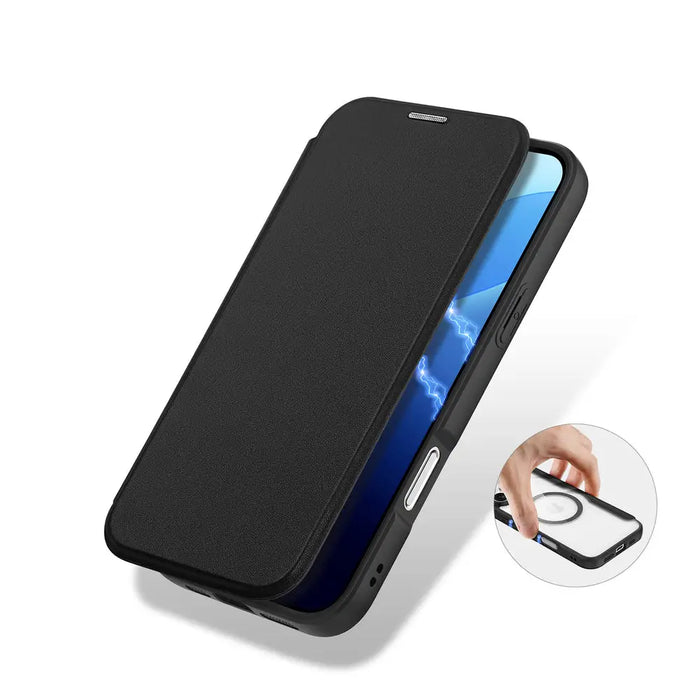 Dux Ducis Skin X Pro Case for iPhone 16 Pro Max with MagSafe and Flip - Black - Cell phone cases and covers<<<HurtelXML
