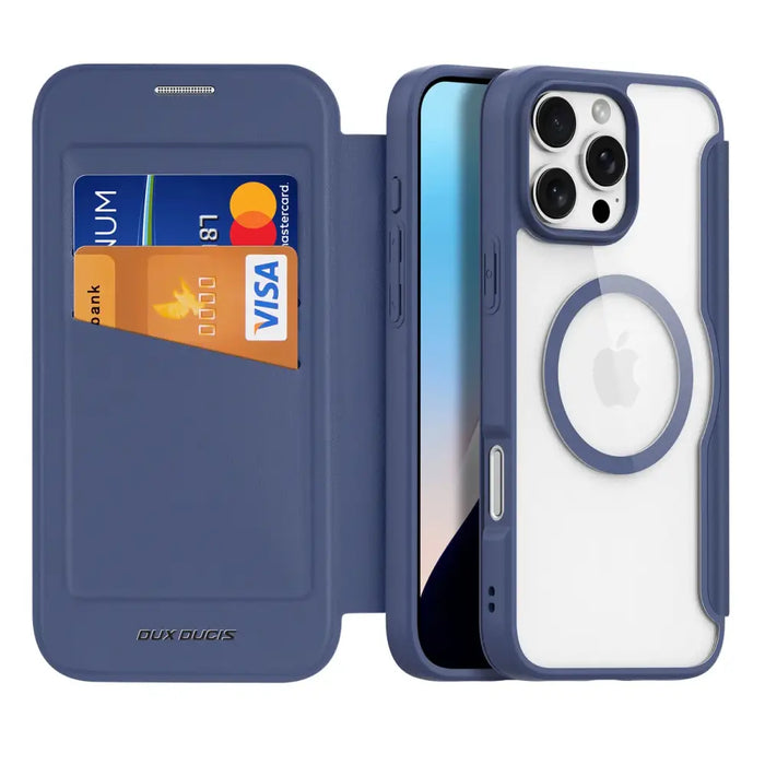 Dux Ducis Skin X Pro Case for iPhone 16 Pro Max with MagSafe and Flip - Blue - Cell phone cases and covers<<<HurtelXML