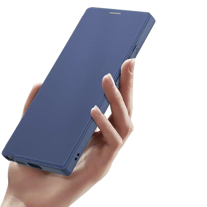 Dux Ducis Skin X Pro case for Samsung S24 Ultra with magnetic ring and flap - blue - Cell phone cases