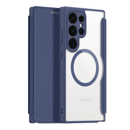 Dux Ducis Skin X Pro case for Samsung S24 Ultra with magnetic ring and flap - blue - Cell phone cases