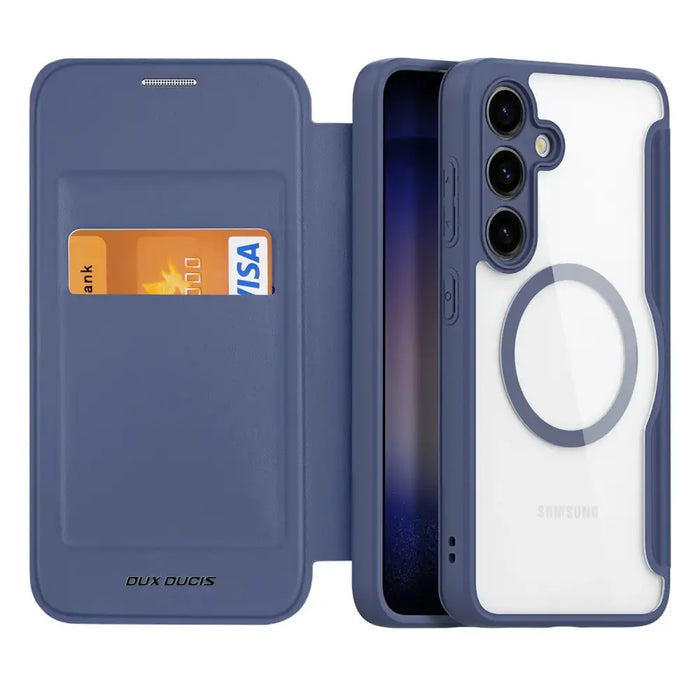 Dux Ducis Skin X Pro case for Samsung S24 with magnetic ring and flap - blue - Cell phone cases and covers<<<HurtelXML