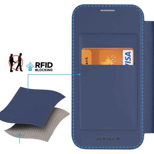 Dux Ducis Skin X Pro case for Samsung S24 with magnetic ring and flap - blue - Cell phone cases and covers<<<HurtelXML