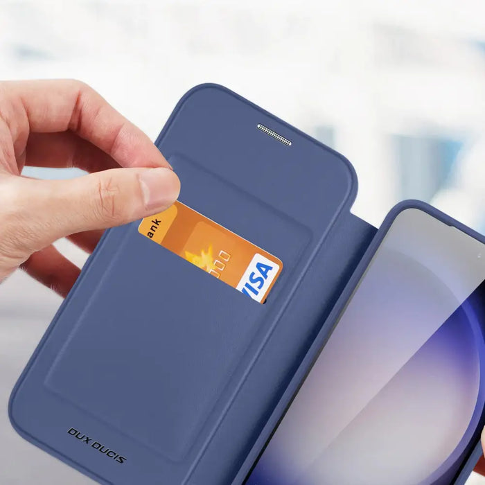 Dux Ducis Skin X Pro case for Samsung S24 with magnetic ring and flap - blue - Cell phone cases and covers<<<HurtelXML