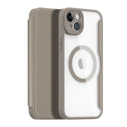 Dux Ducis Skin X Pro case iPhone 14 Plus MagSafe magnetic flip case beige - Cell phone cases and covers<<<HurtelXML