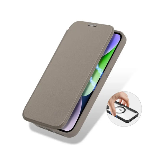 Dux Ducis Skin X Pro case iPhone 14 Plus MagSafe magnetic flip case beige - Cell phone cases and covers<<<HurtelXML