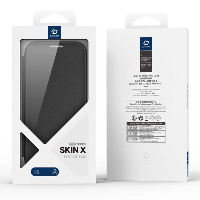 Dux Ducis Skin X Pro iPhone 16 Case with MagSafe Flip and Stand - Black - Cell phone cases and covers<<<HurtelXML