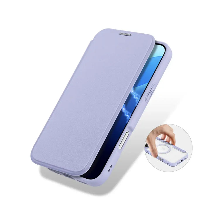 Dux Ducis Skin X Pro iPhone 16 Pro Max Case with MagSafe and Flip Cover - Purple - Cell phone cases