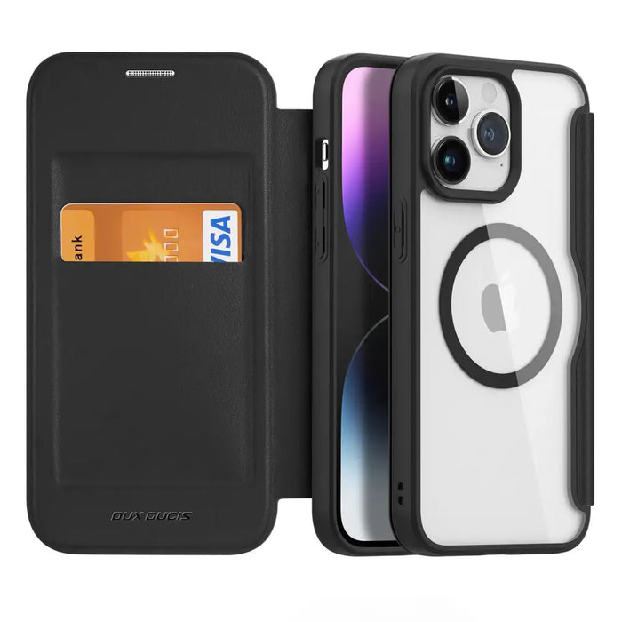 Dux Ducis Skin X Pro Magnetic Flip MagSafe Case iPhone 15 Pro Max - Black - Cell phone cases and covers<<<HurtelXML