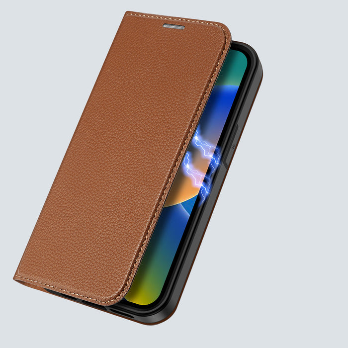 Dux Ducis Skin X2 case for iPhone 14 Plus case with magnetic flap brown - Cell phone cases and covers<<<HurtelXML