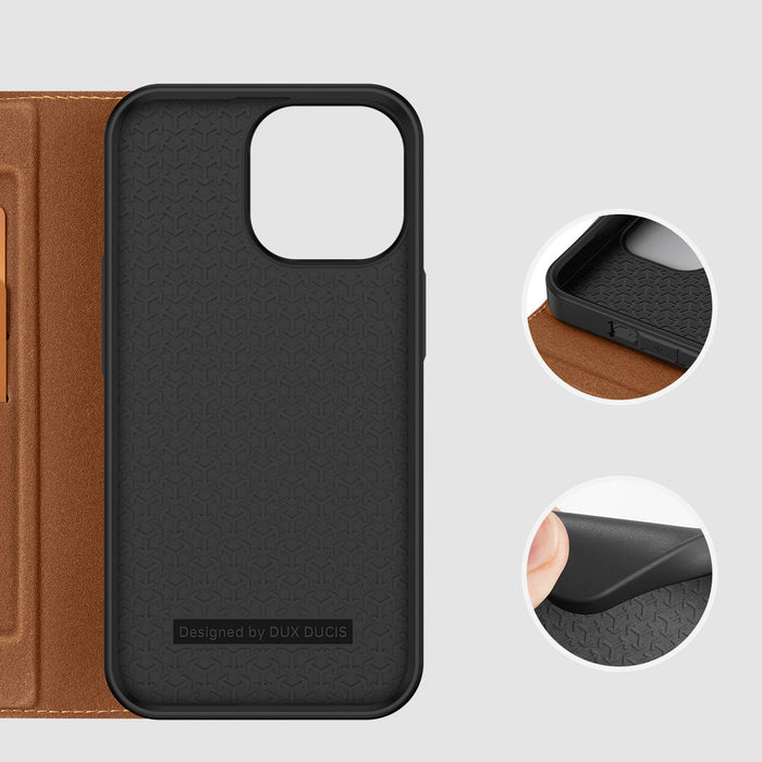 Dux Ducis Skin X2 case for iPhone 14 Pro Max case with magnetic flap brown - Cell phone cases and covers<<<HurtelXML