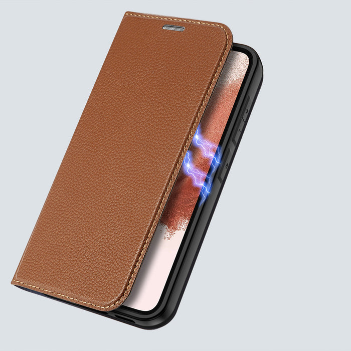 Dux Ducis Skin X2 case Samsung Galaxy S23+ flip case wallet stand brown - Cell phone cases and covers<<<HurtelXML
