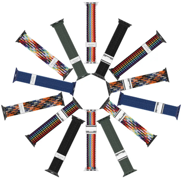 Dux Ducis Strap (Mixture II Version) Apple Watch SE strap 9 8 7 6 5 4 3 2 1 (41 40 38 mm) braided band dark stripes