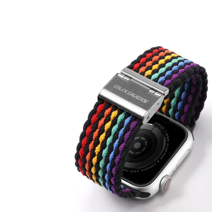 Dux Ducis Strap (Mixture II Version) Apple Watch SE strap 9 8 7 6 5 4 3 2 1 (41 40 38 mm) braided band dark stripes