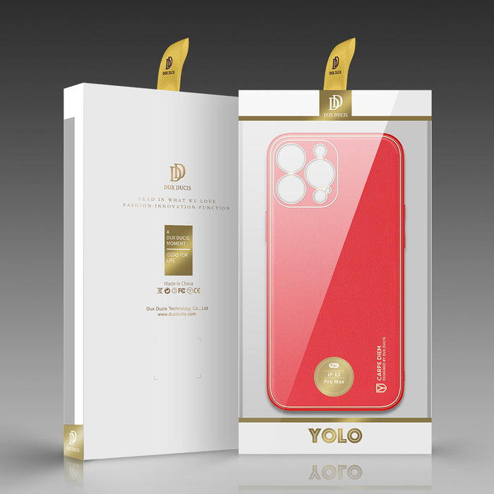 Dux Ducis Yolo elegant case made of soft TPU and PU leather for iPhone 13 Pro Max red - Cell phone cases