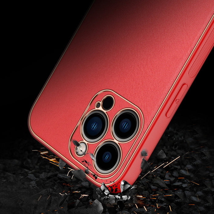 Dux Ducis Yolo elegant case made of soft TPU and PU leather for iPhone 13 Pro red - Cell phone cases