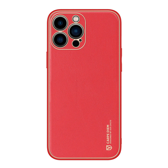 Dux Ducis Yolo elegant case made of soft TPU and PU leather for iPhone 13 Pro red - Cell phone cases