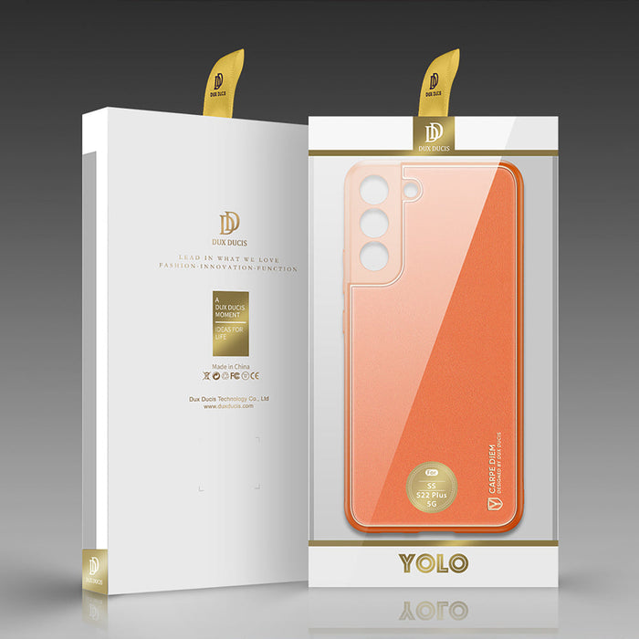Dux Ducis Yolo elegant cover made of ecological leather for Samsung Galaxy S22 + (S22 Plus) orange - Cell phone cases