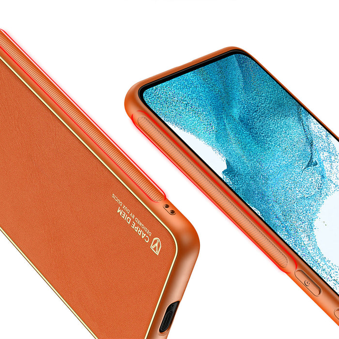 Dux Ducis Yolo elegant cover made of ecological leather for Samsung Galaxy S22 + (S22 Plus) orange - Cell phone cases