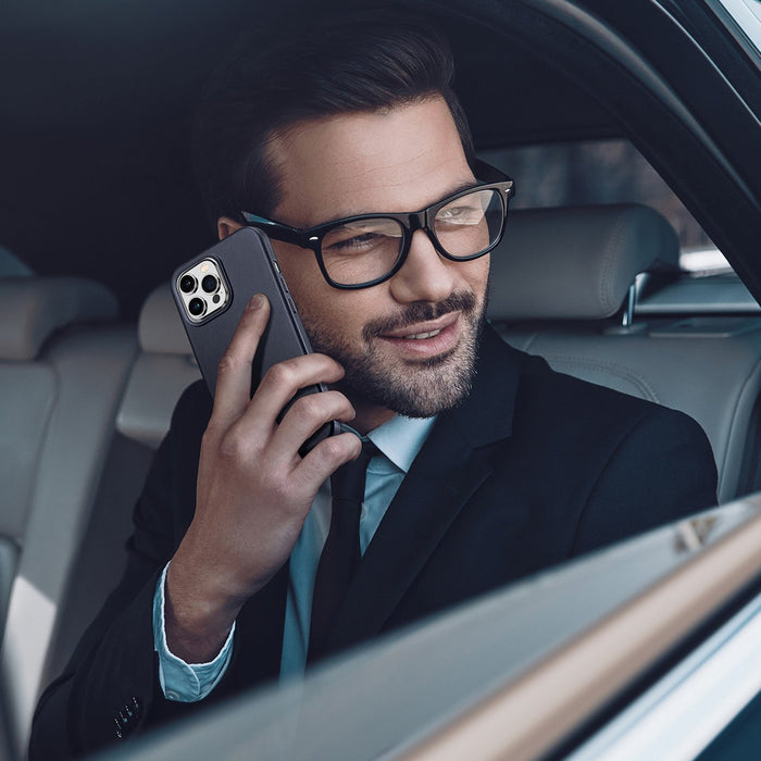 Dux Ducis Naples case for iPhone 14 Pro magnetic leather case MagSafe blue