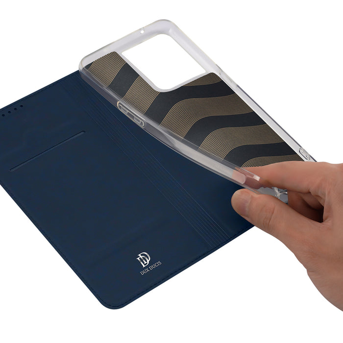 Dux Ducis Skin Pro case for Oppo Reno 8 flip cover card wallet stand blue