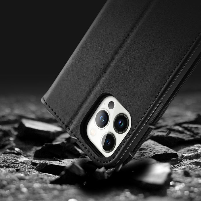 Dux Ducis Hivo Leather Flip Cover Genuine Leather Wallet for Cards and Documents iPhone 14 Pro Brown