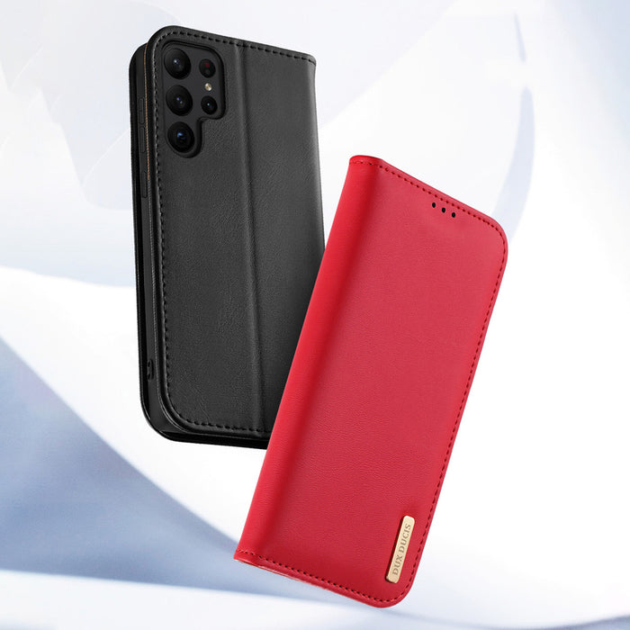 Dux Ducis Hivo case Samsung Galaxy S23+ flip cover wallet stand RFID blocking red