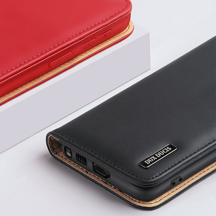 Dux Ducis Hivo case Samsung Galaxy S23+ flip cover wallet stand RFID blocking red