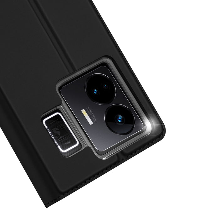 Dux Ducis Skin Pro Case For Realme GT Neo 5 / Realme GT3 Flip Cover Card Wallet Stand Black