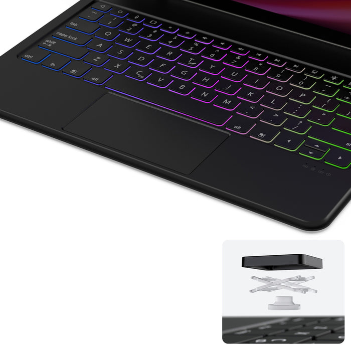 Dux Ducis Keyboard (MK Series) Case with Bluetooth Keyboard for Samsung Galaxy Tab S9+ / S8+ / S7+ - Black