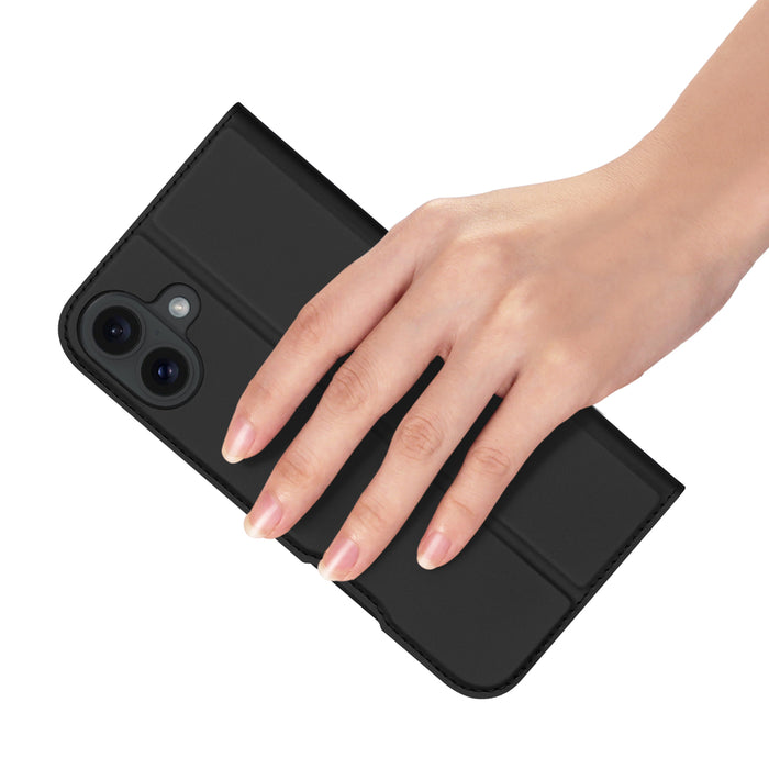 Dux Ducis Skin Pro iPhone 16 Plus Case with Flip and Card Slot - Black