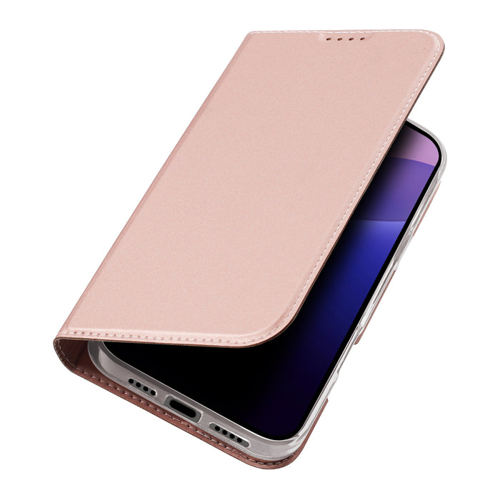 Dux Ducis Skin Pro iPhone 16 Pro Max Case with Flip and Card Slot - Pink