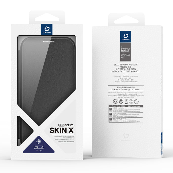 Dux Ducis Skin X Pro case for Samsung Galaxy S25 with MagSafe and wallet - black