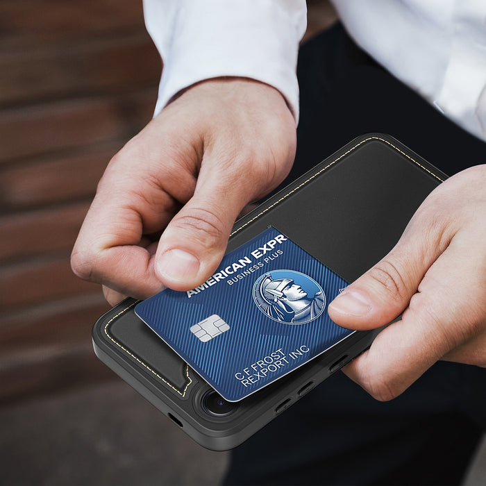 Dux Ducis Rafi II Case for Samsung Galaxy S25+ with Stand and Wallet - Black