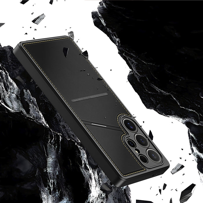 Dux Ducis Rafi II Case for Samsung Galaxy S25 Ultra with Stand and Wallet - Black