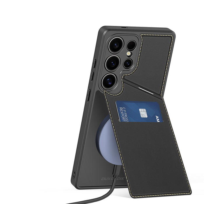Dux Ducis Rafi II Case for Samsung Galaxy S25 Ultra with Stand and Wallet - Black