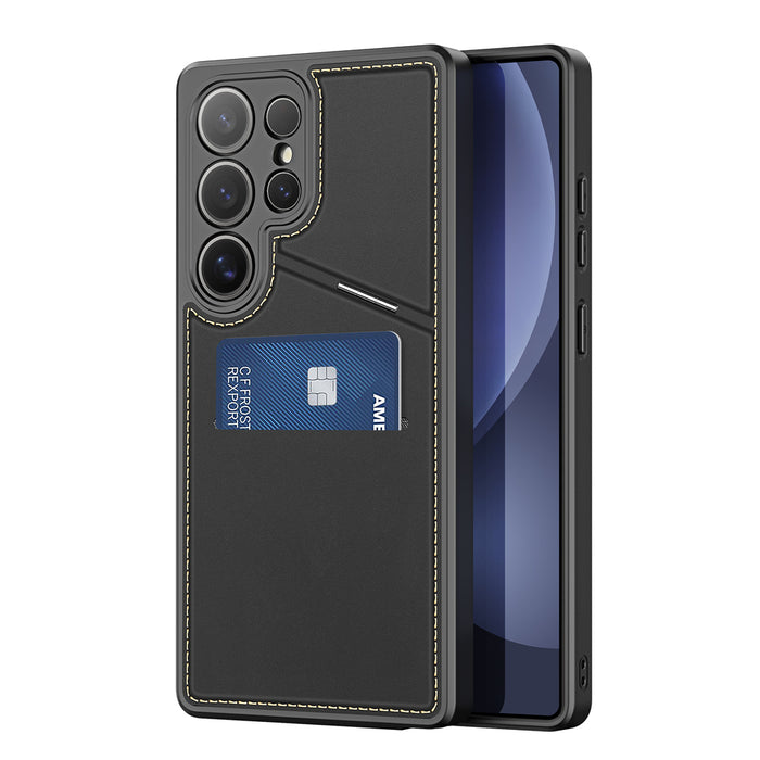 Dux Ducis Rafi II Case for Samsung Galaxy S25 Ultra with Stand and Wallet - Black
