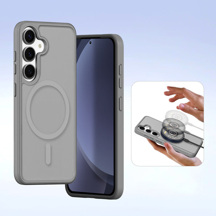 Dux Ducis Lawa Leather Case for Samsung Galaxy S25+ with Detachable Magnetic Wallet - Gray