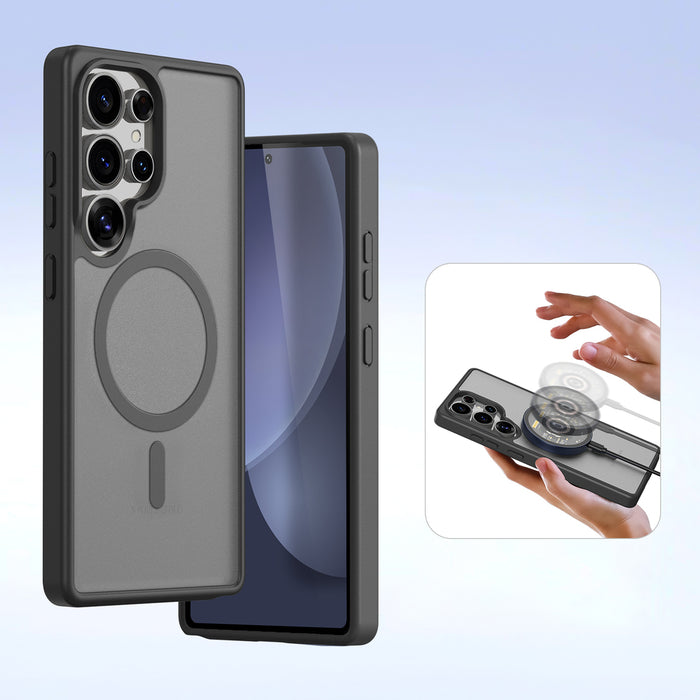 Dux Ducis Lawa Leather Case for Samsung Galaxy S25 Ultra with Detachable Magnetic Wallet - Black