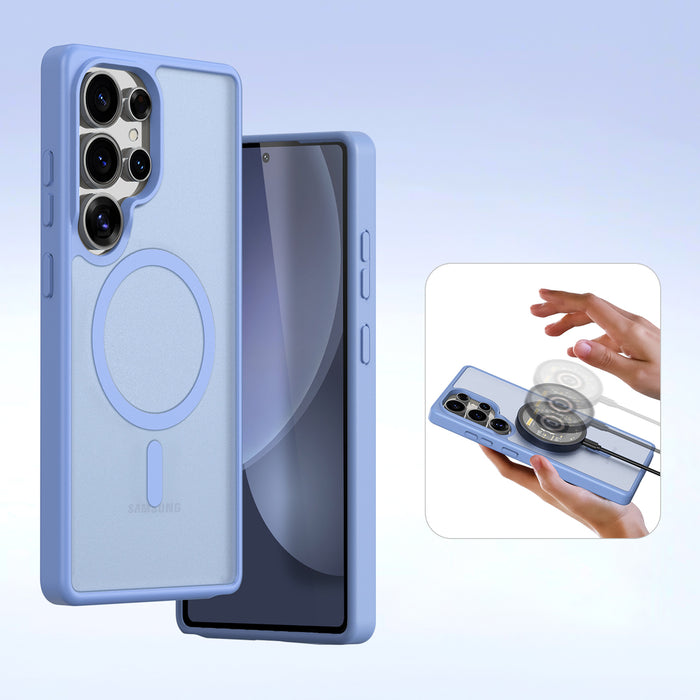 Dux Ducis Lawa Leather Case for Samsung Galaxy S25 Ultra with Detachable Magnetic Wallet - Blue