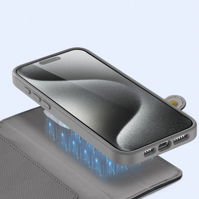 Dux Ducis Lawa Leather Case for iPhone 15 Pro - Gray