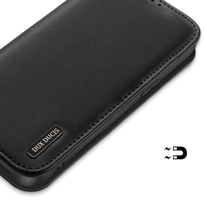 Dux Ducis Hivo iPhone 16e Case with Flip and RFID Protection - Black