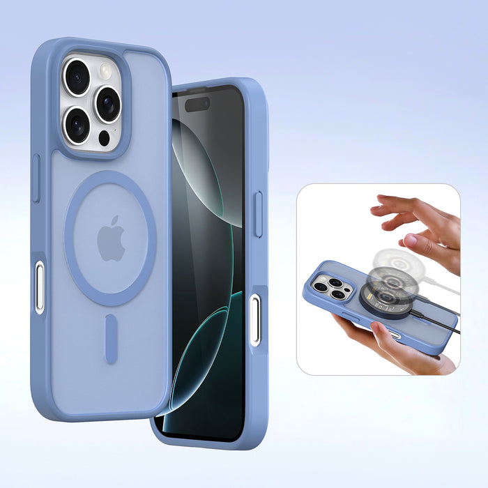 Dux Ducis Lawa iPhone 16 Pro Leather Case with Detachable Magnetic Wallet - Blue