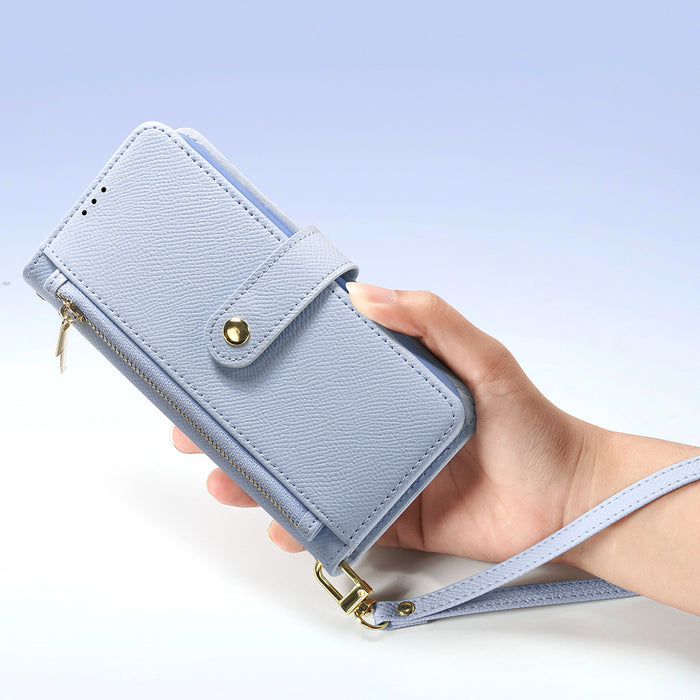 Dux Ducis Lawa Leather Case for iPhone 16 Pro Max with Detachable Magnetic Wallet - Blue