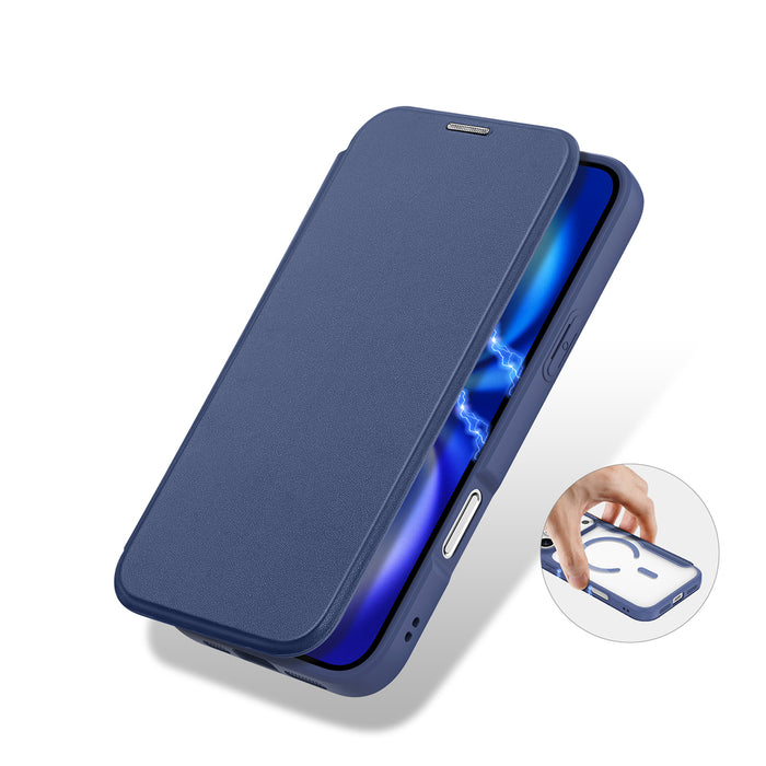 Dux Ducis Skin X Pro iPhone 17 Pro Case with Wallet, MagSafe Compatible - Blue