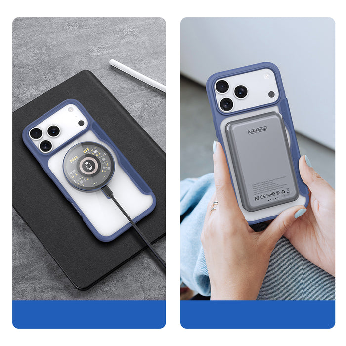 Dux Ducis Skin X Pro iPhone 17 Pro Case with Wallet, MagSafe Compatible - Blue