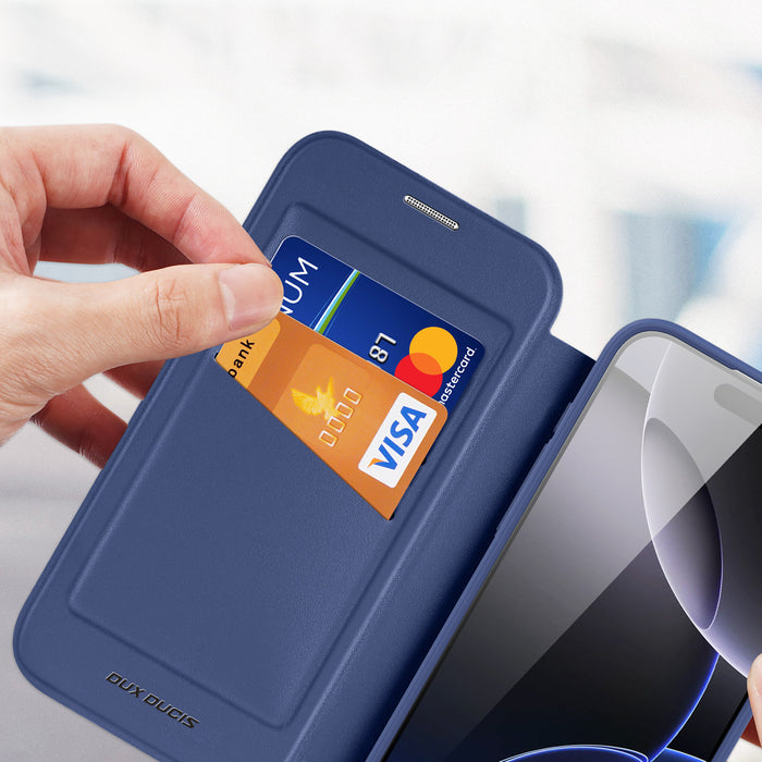 Dux Ducis Skin X Pro iPhone 17 Pro Case with Wallet, MagSafe Compatible - Blue