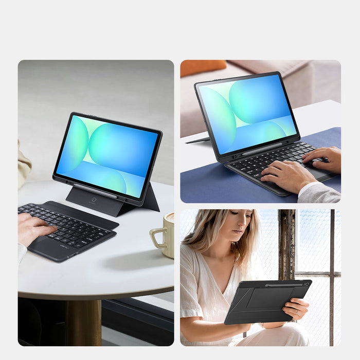 Dux Ducis (DK series) Keyboard Case for Samsung Tab S10 FE+ (Plus) with Backlight - Black